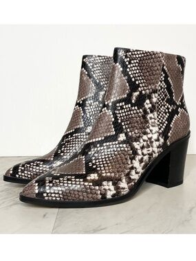 New! Treasure & Bond Braxten Snake Print Faux Leather Bootie 8M